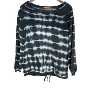 Belldini Tie Dye Knit Sweater w/ Hem Drawstring Tie Size XL